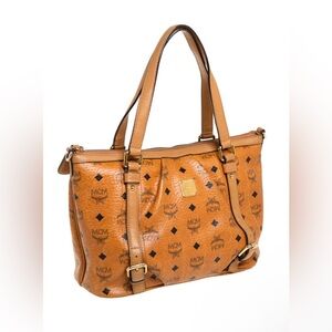 MCM Tan Leather Tote Bag